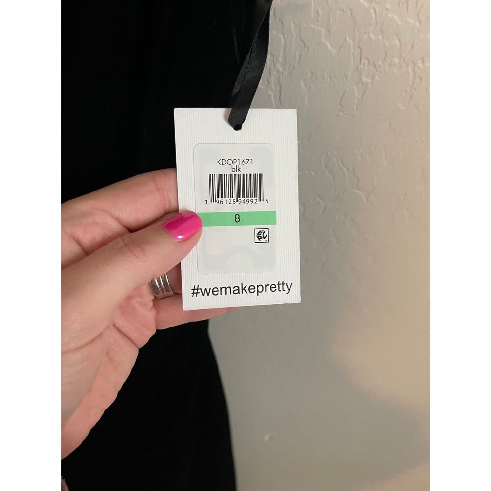 Kensie Women's Black Cowlneck Sleeveless Velvet Dress - 8 - Picture 5 of 8